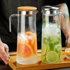 Glasvattenkanna med Lock – Idealisk för Juice, Bubble Tea och Uppfriskande Sommardrycker