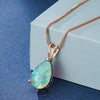 Minimalistisk Drop Opal Hänge Halsband – Selina