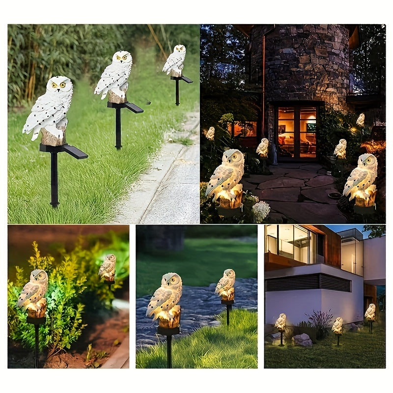 Solenergidriven LED Uggleträdgårdslampa – Realistisk Ambientbelysning för Trädgårdar och Stigar