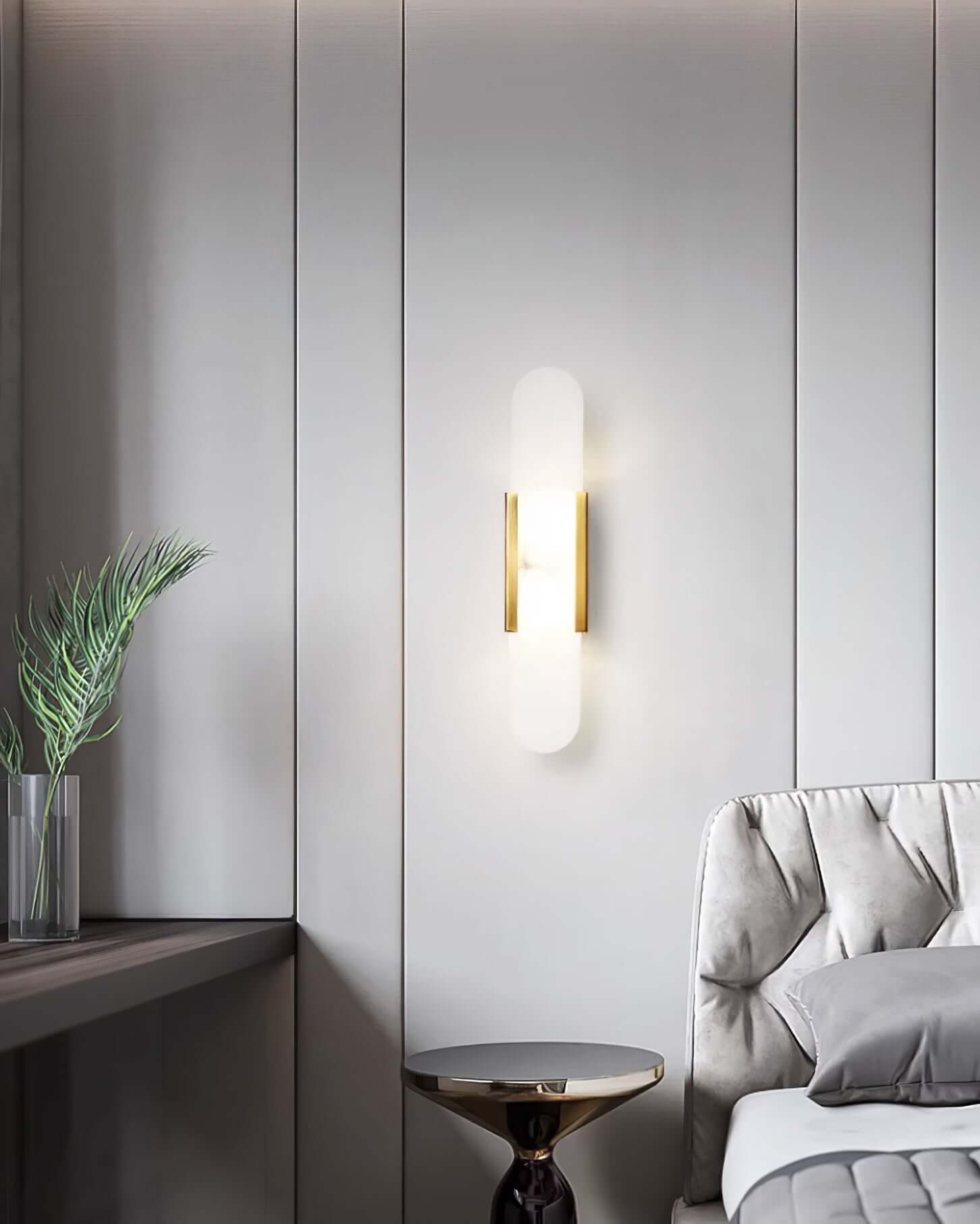 Modern Vägglampa - Alabaster & Metall