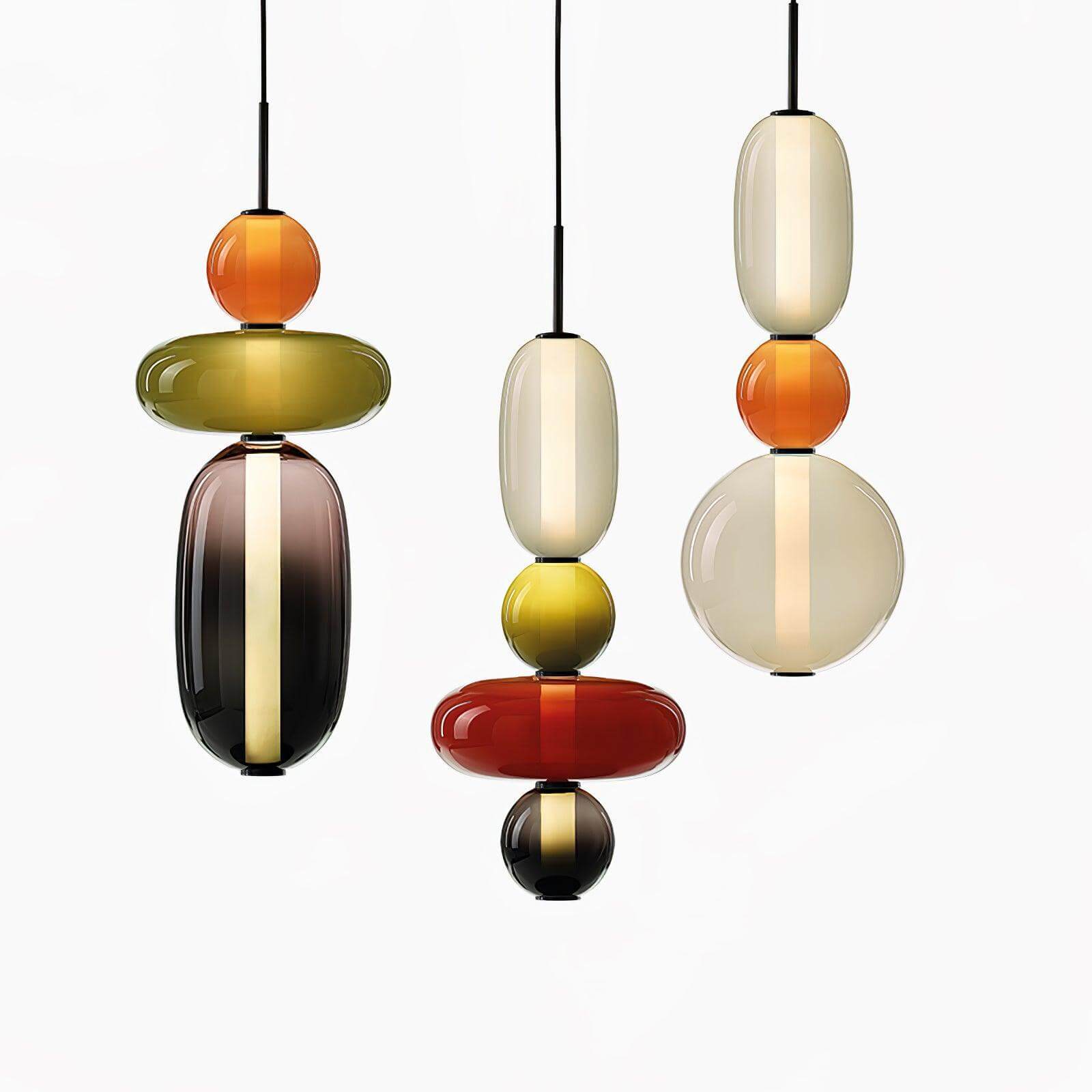 Modern Taklampa med Färgat Glas