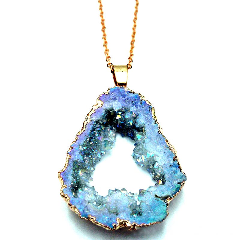 Naturlig Kristall Geode Hänge – Gaia