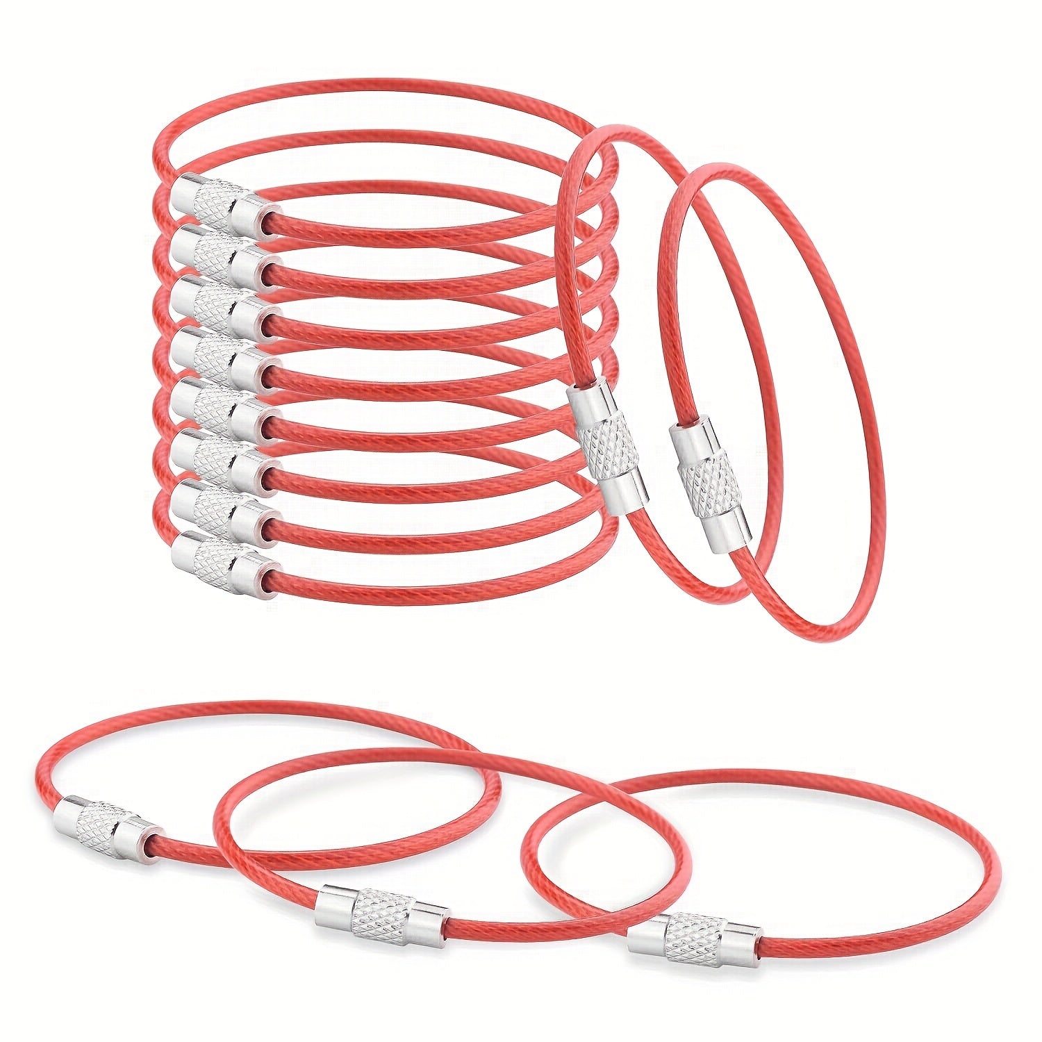 Stål Kabel Nyckelringar Set – Hållbara Nyckelringar för Resor och Utomhusaktiviteter