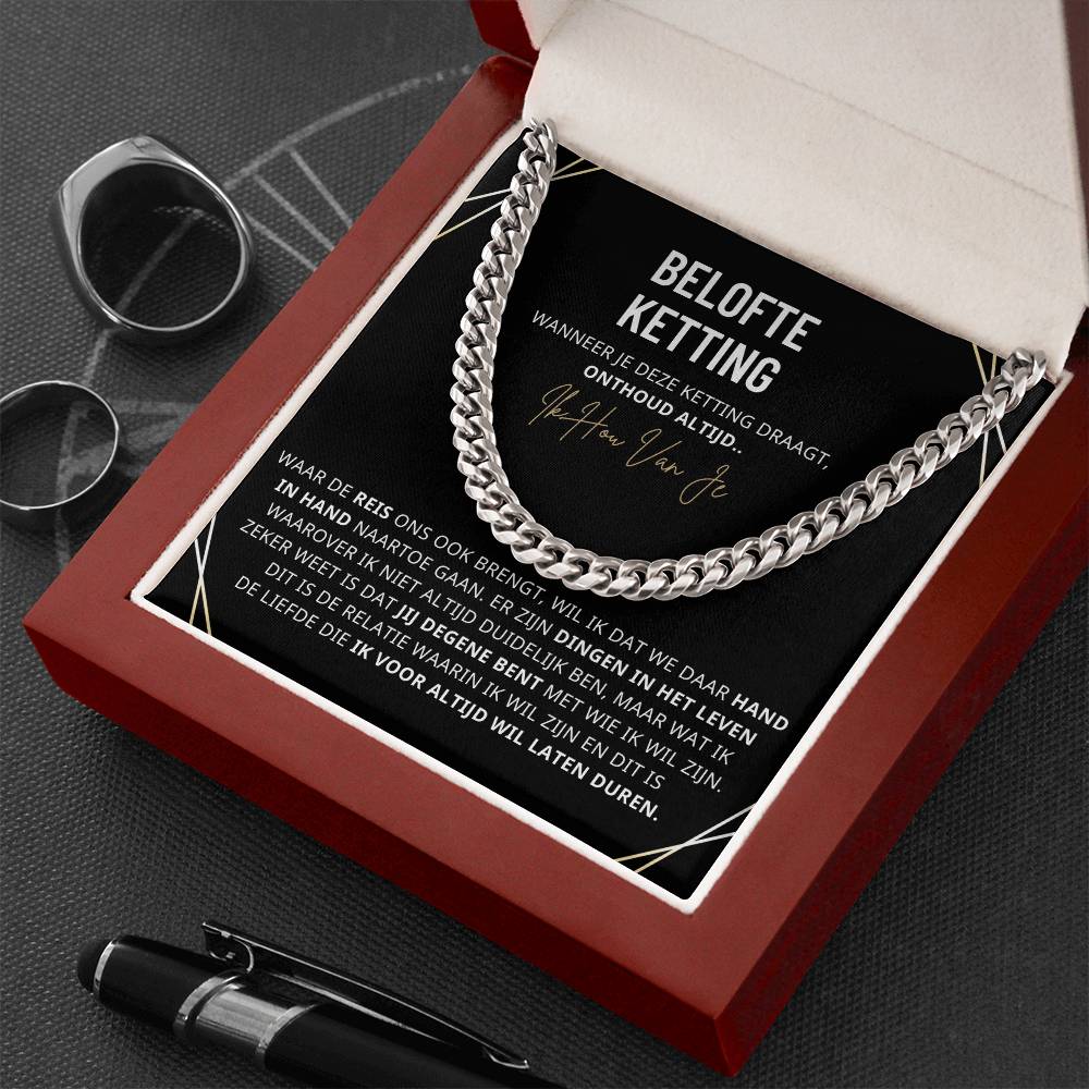 Till Min Man - Högkvalitativ Cuban Chain Halsband 18K Förgyllt