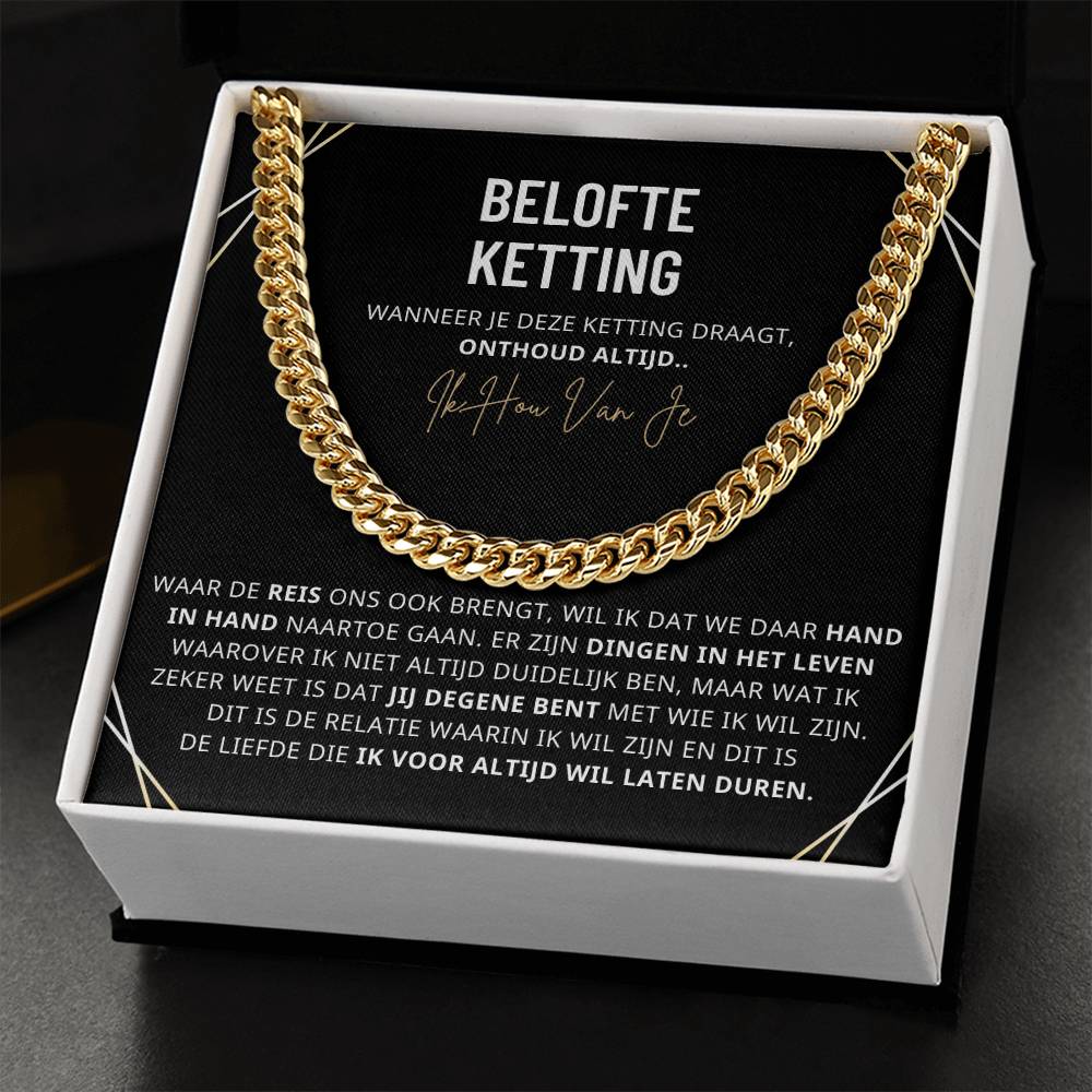 Till Min Man - Högkvalitativ Cuban Chain Halsband 18K Förgyllt