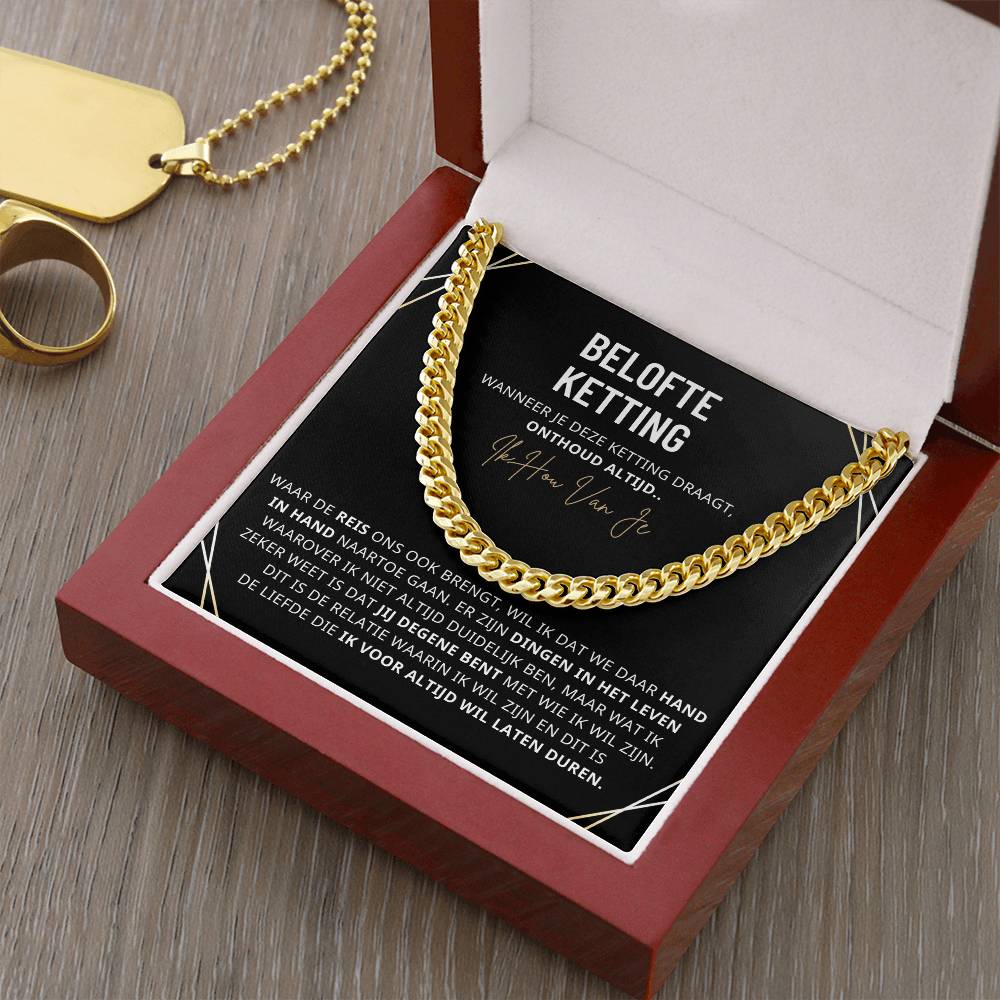 Till Min Man - Högkvalitativ Cuban Chain Halsband 18K Förgyllt