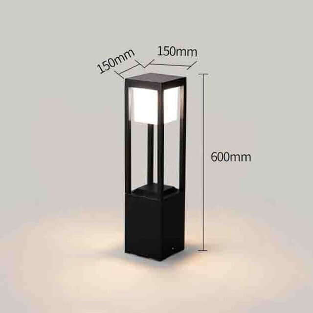 Kubformad Utomhuslampa på Solenergi (60cm)