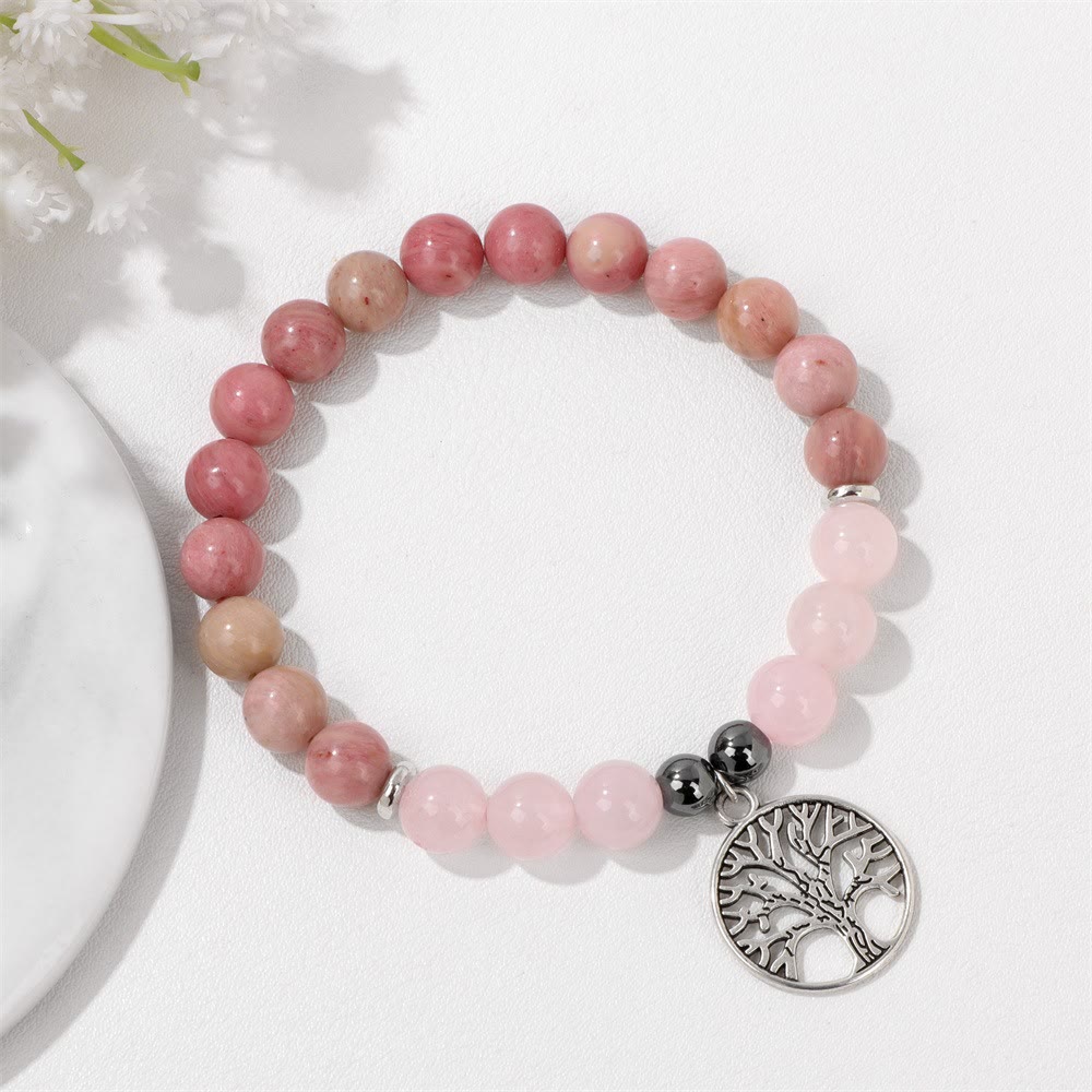 Naturlig Kristall Livets Träd Armband – Mila