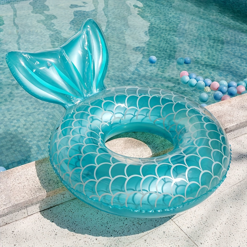 Uppblåsbar Pool Float i Sjöjungfruskal – Ergonomisk Design med Kudde