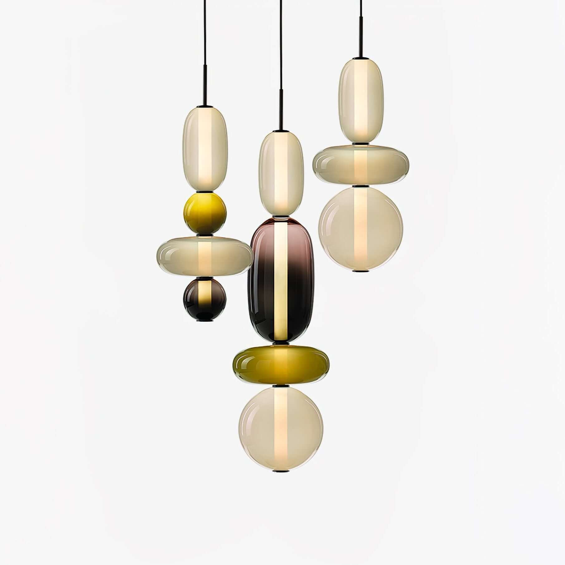Modern Taklampa med Färgat Glas