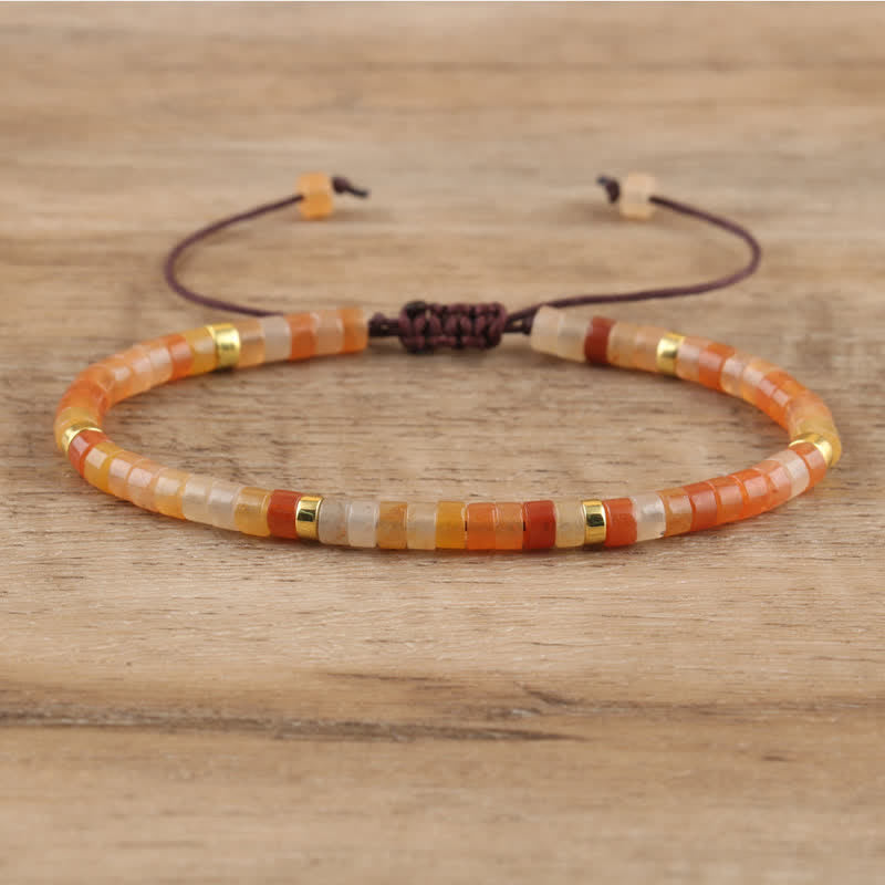 Flätad Armband med 2.4 mm Naturstenpärlor – Seraphina