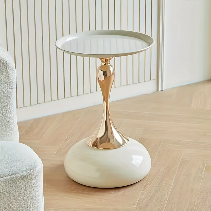 Ningqin Guld-Vit Sido Bord – Kompakt och Chic Design