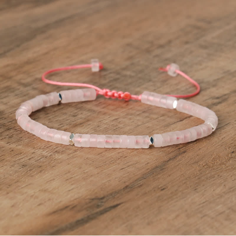 Flätad Armband med 2.4 mm Naturstenpärlor – Seraphina