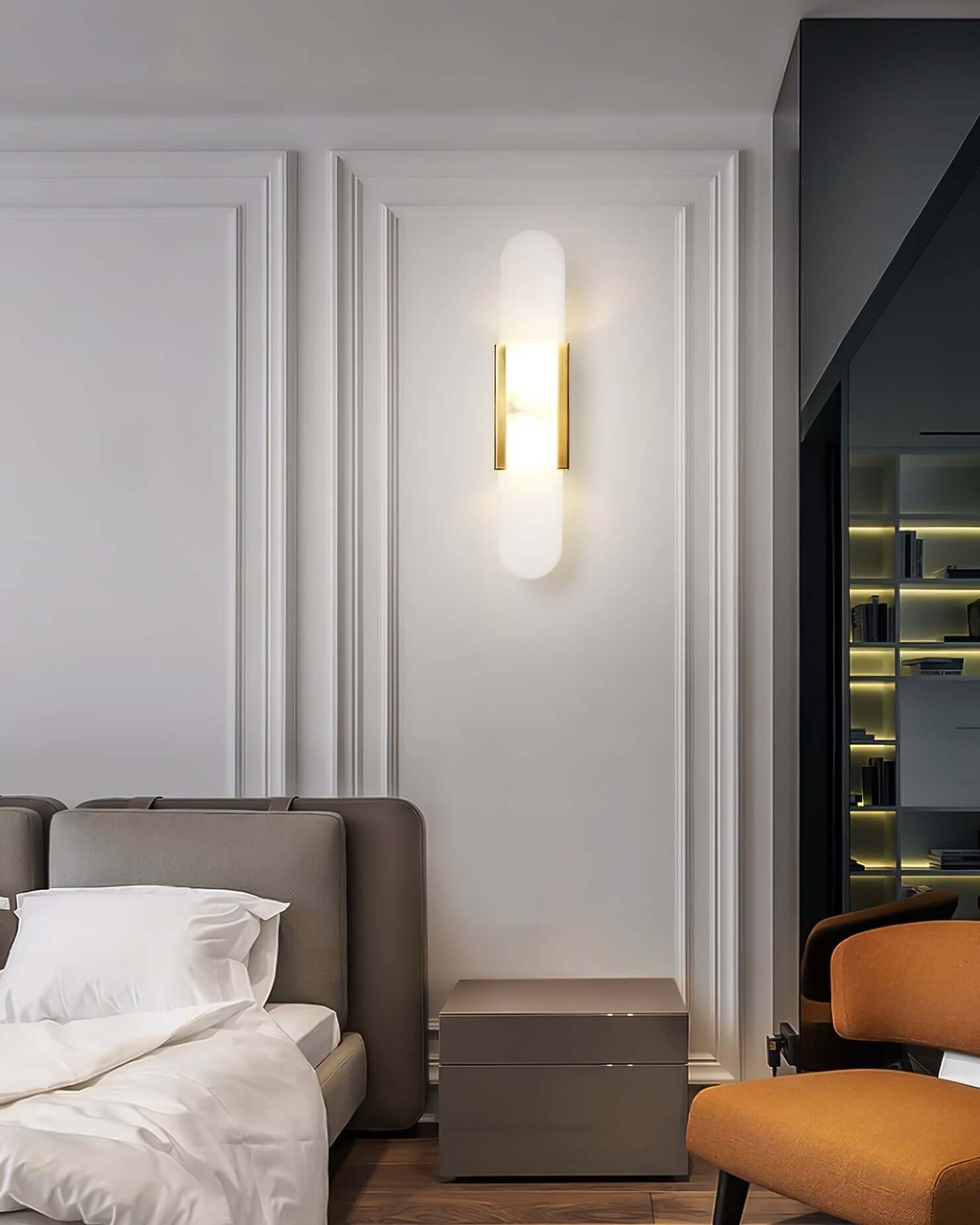 Modern Vägglampa - Alabaster & Metall