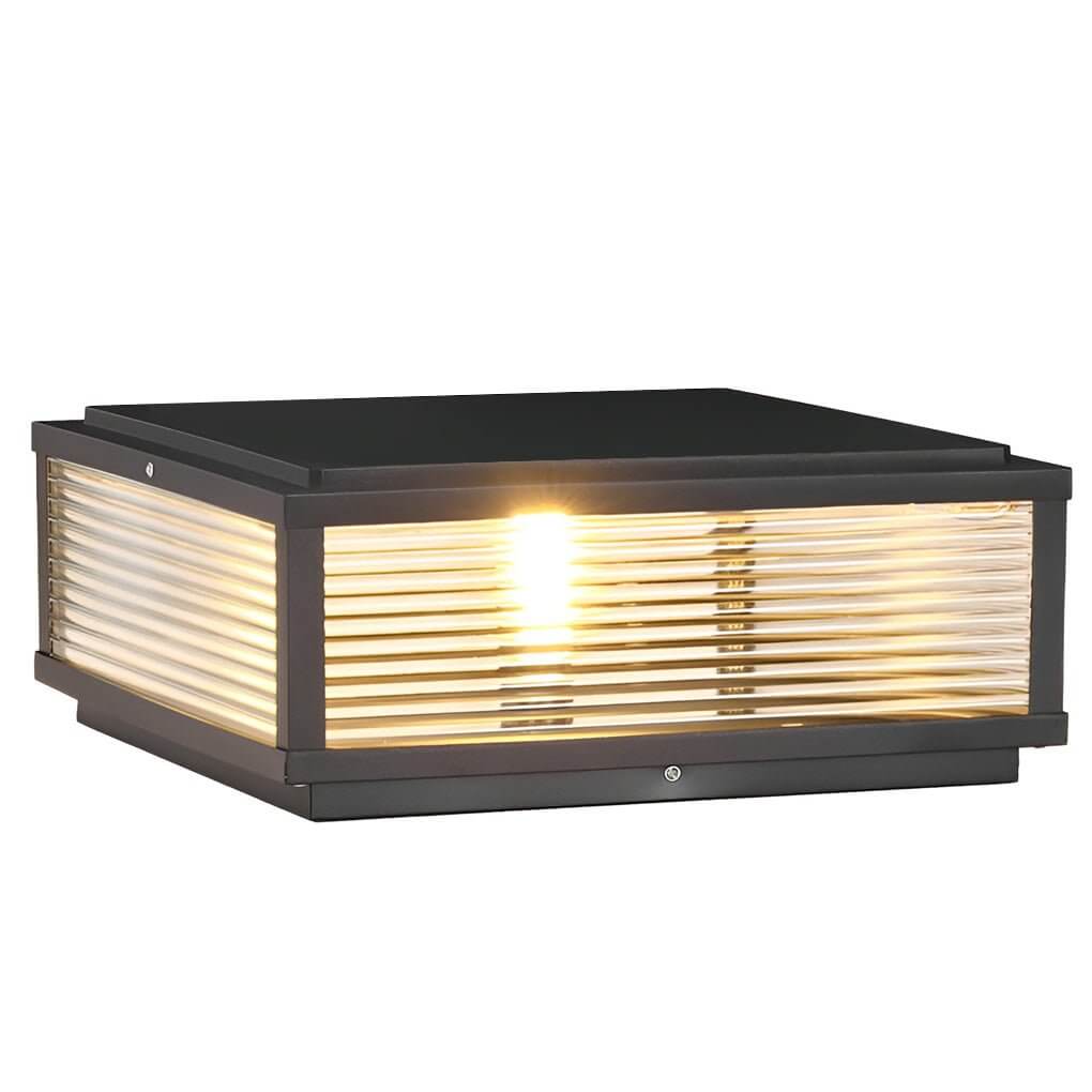 Modern LED Utomhus Stolplampa - Ribbat Glas