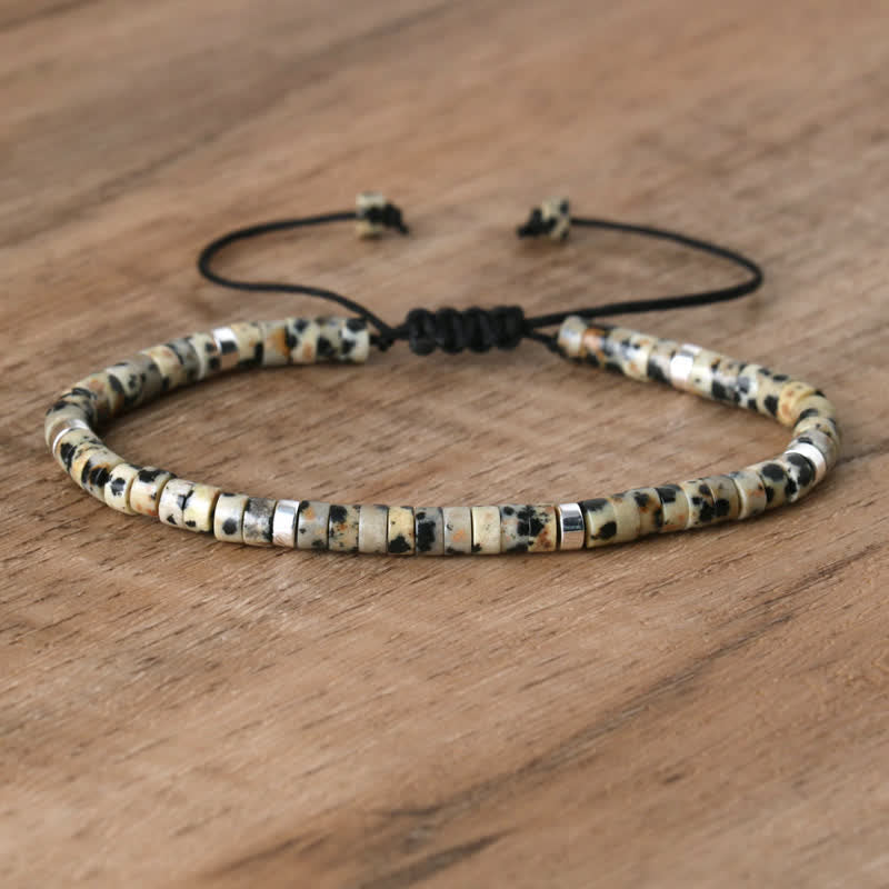 Flätad Armband med 2.4 mm Naturstenpärlor – Seraphina