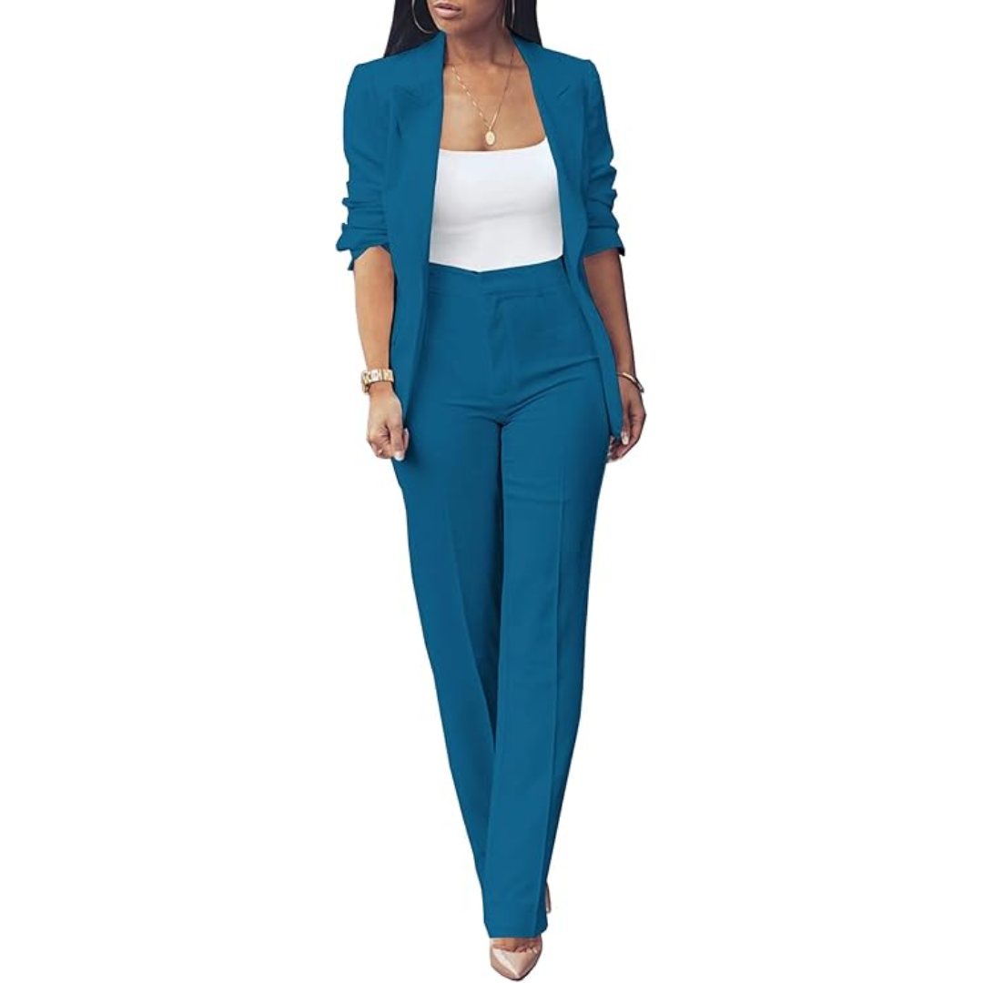 Trendy Dam Blazer Set - Quina