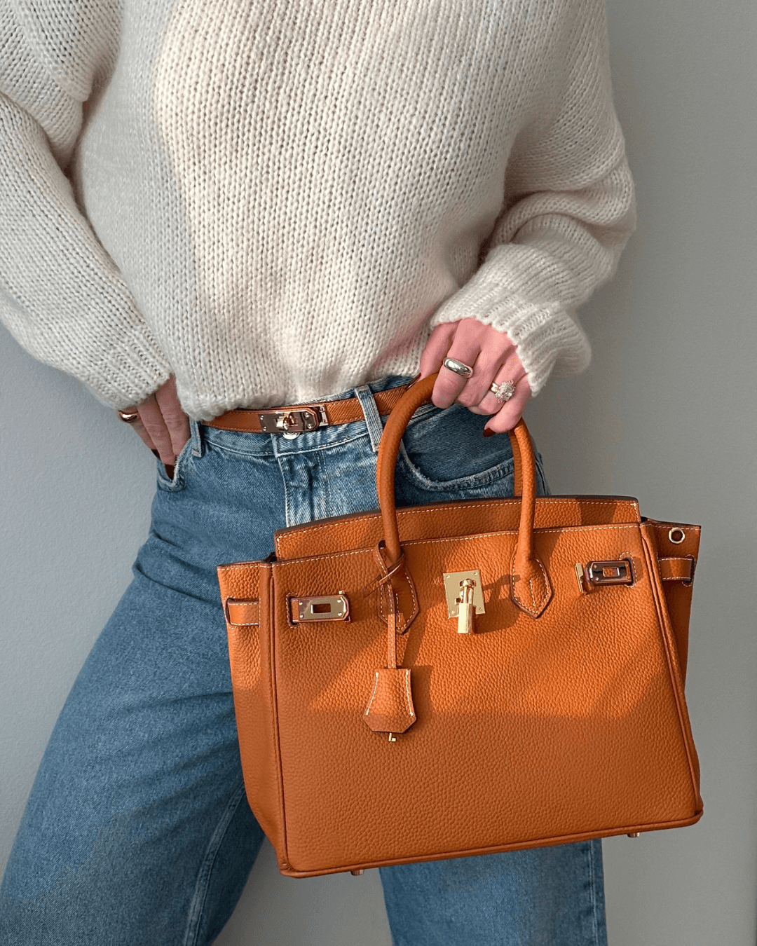Höststylish läderhandväska – Liana