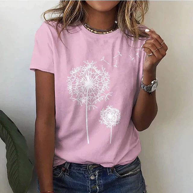 Sommar T-shirt Dam | Korta Ärmar | Rund Hals