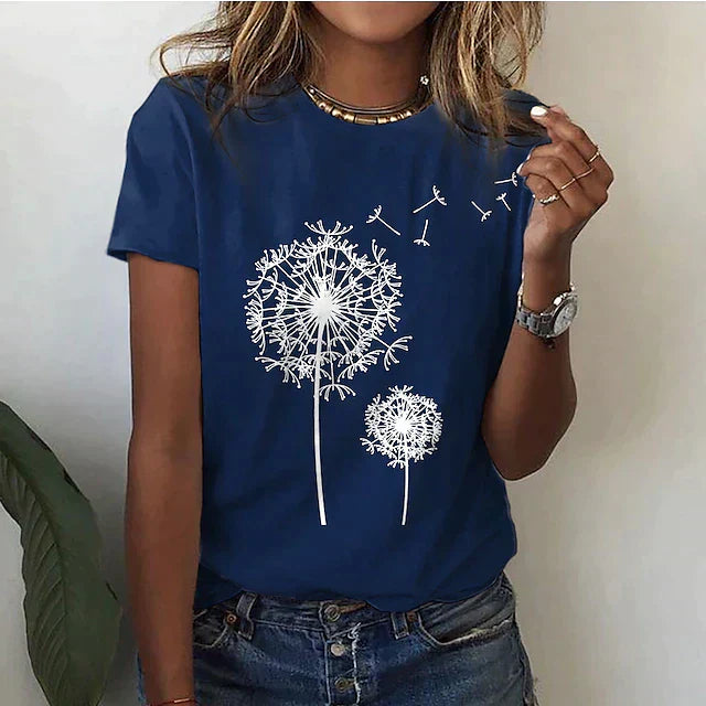 Sommar T-shirt Dam | Korta Ärmar | Rund Hals