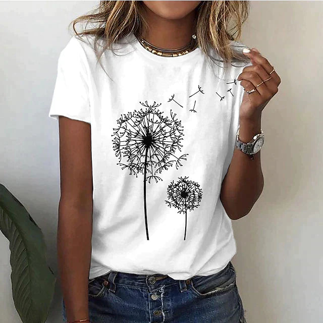 Sommar T-shirt Dam | Korta Ärmar | Rund Hals