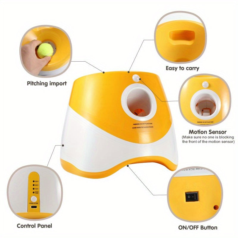 FetchMaster Pro – Interaktiv Automatisk Hundbollskastare med USB-laddning