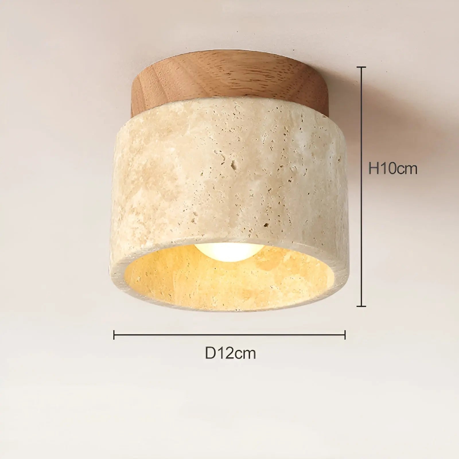 Rustik Travertin Taklampa – TravaGlow