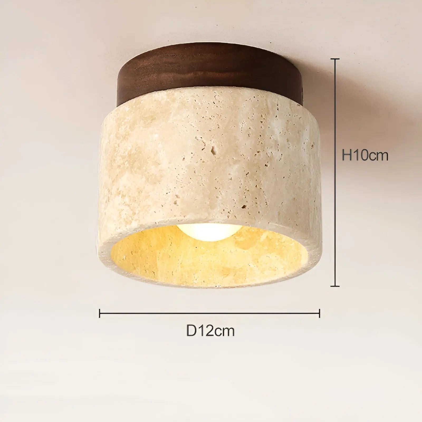 Rustik Travertin Taklampa – TravaGlow