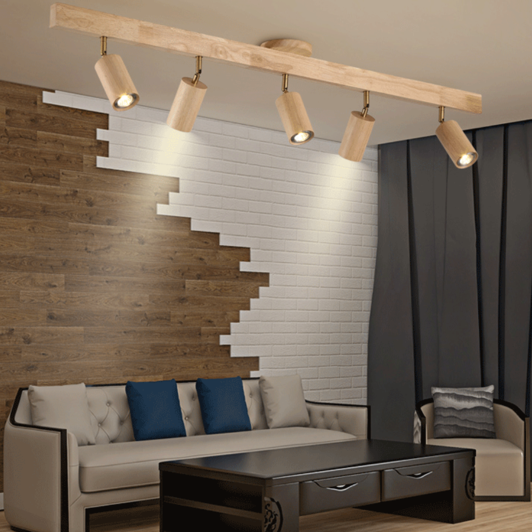Justerbar Trä Takspotlight – EcoLux