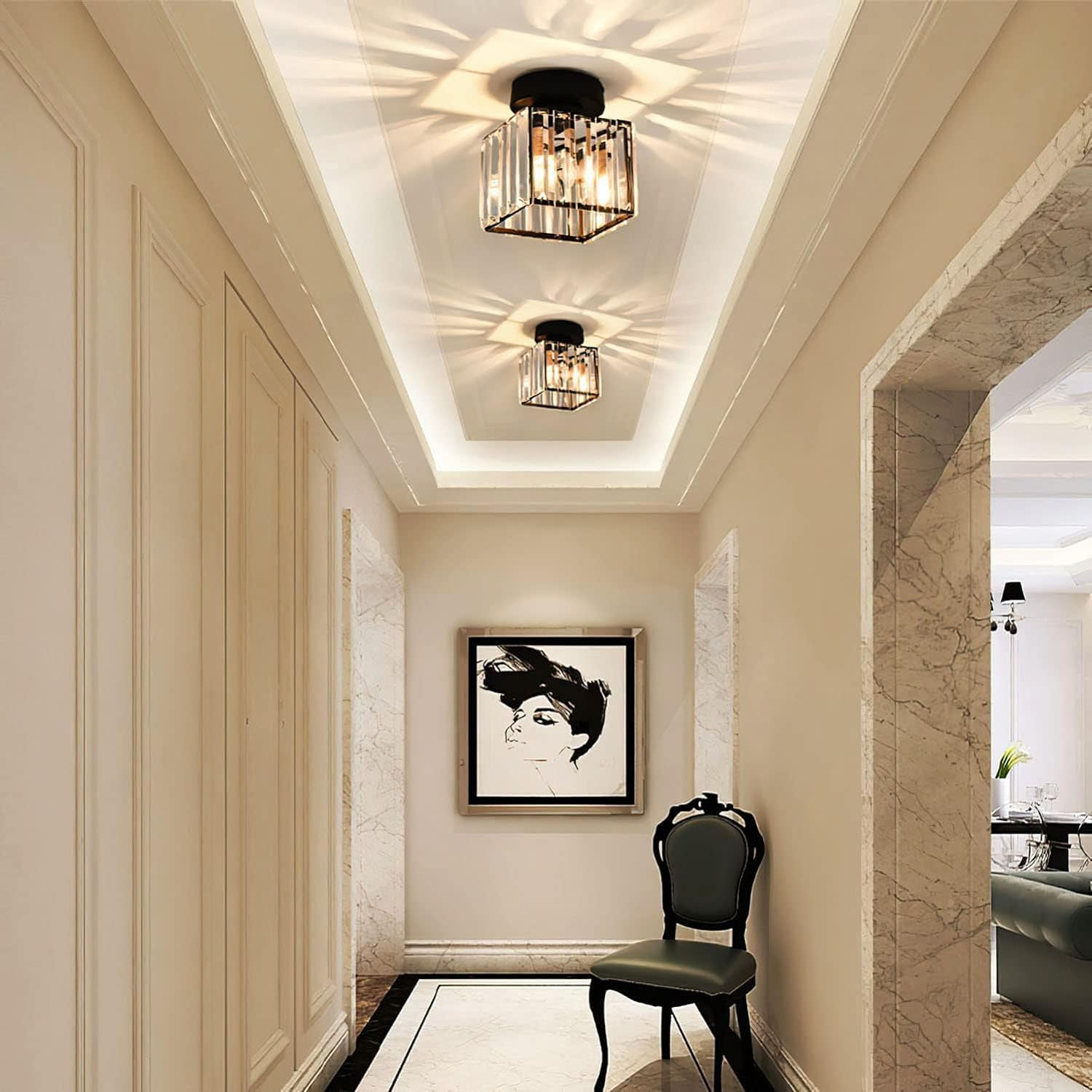Modern Kristalltaklampa – CrystalGlow