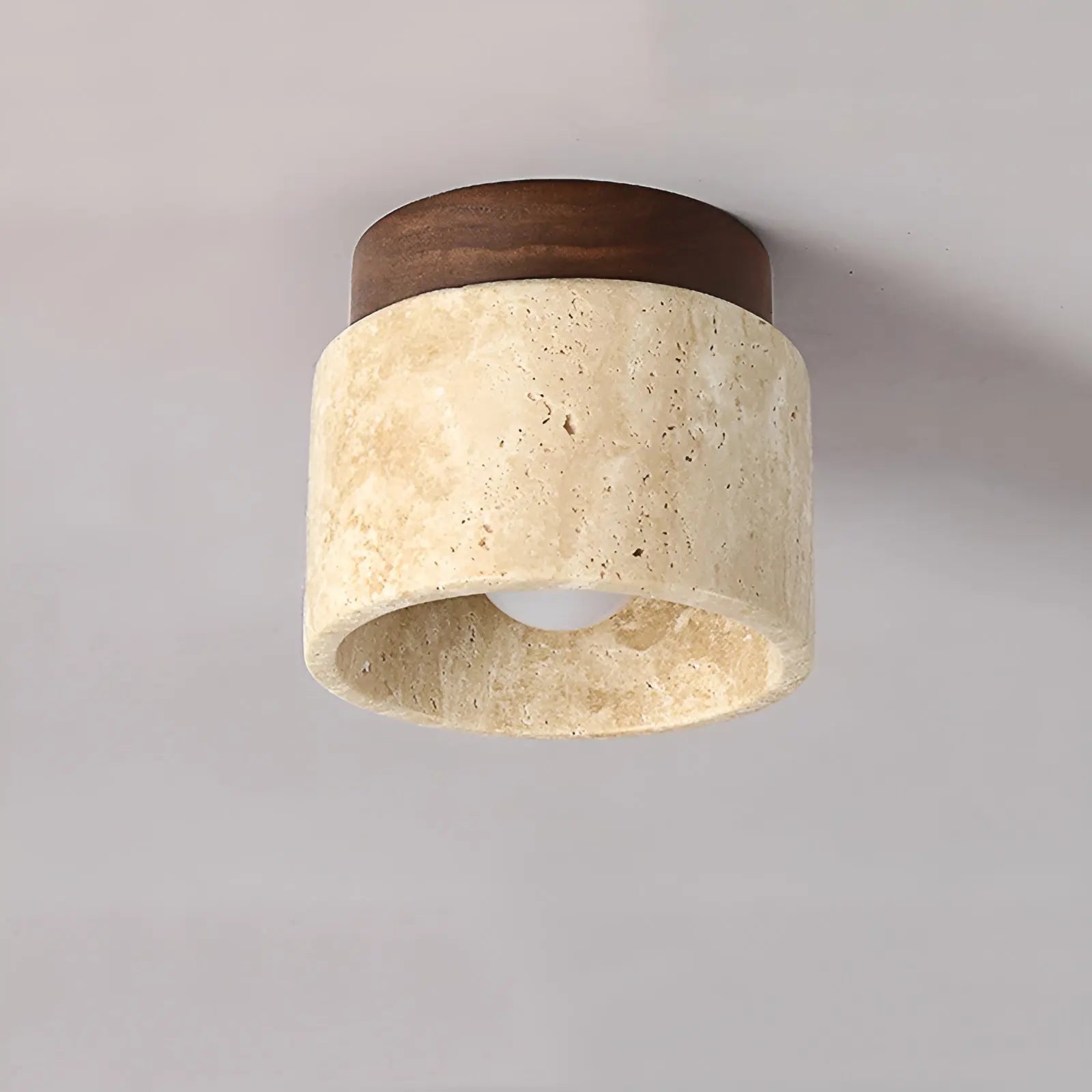 Rustik Travertin Taklampa – TravaGlow