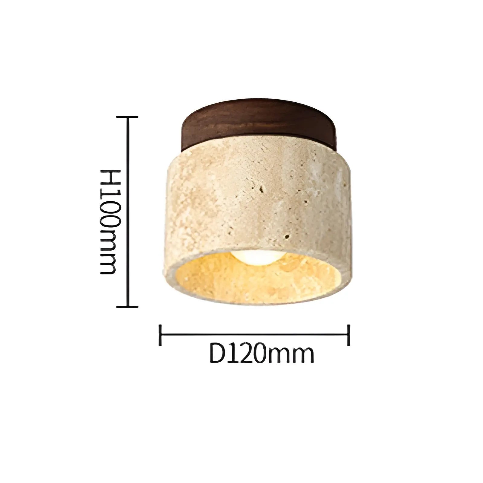 Rustik Travertin Taklampa – TravaGlow