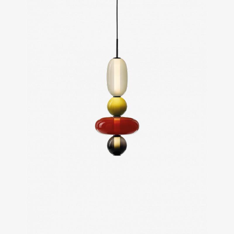 Modern Taklampa med Färgat Glas