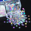 12 Färger Stjärnsequins – Glittrande Sequins i Lång Låda för DIY och Scrapbooking