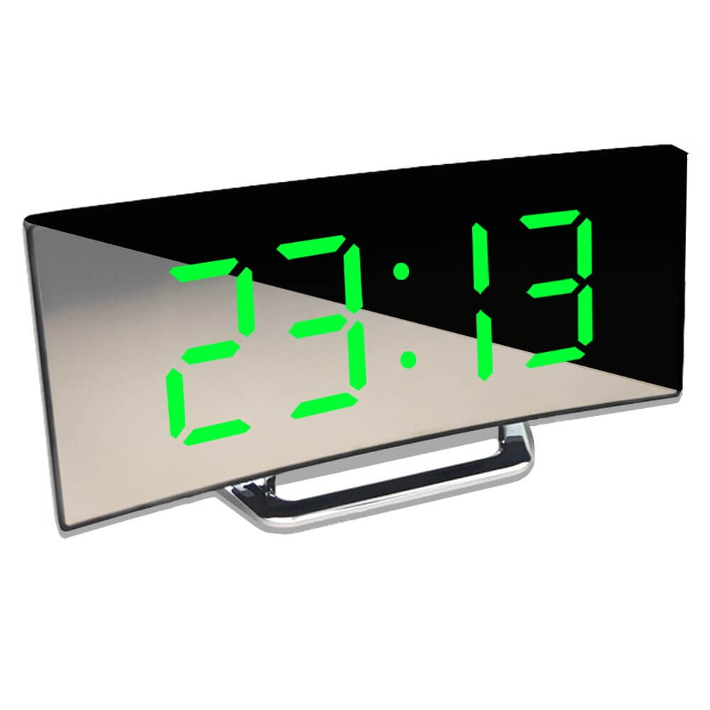 Kurvad LED Digital Väckarklocka med Modern Design – LumiCurve