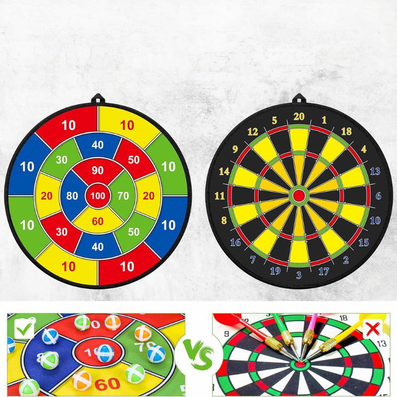 Stort Darttavla för Barn med Klibbiga Bollar och Darts – PlayTarget