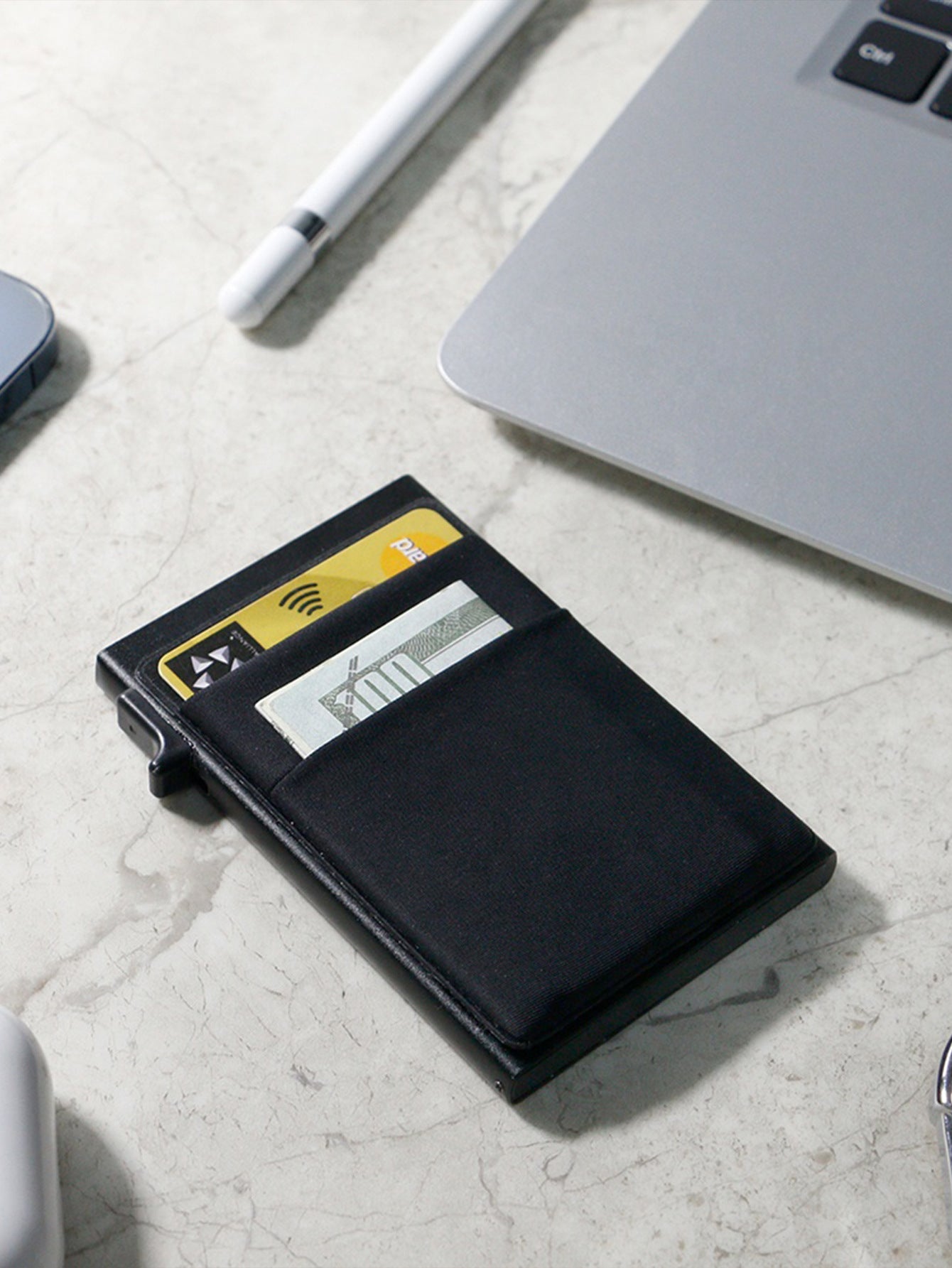 Smart RFID Kreditkortshållare - Slim Mini Metallplånbok för Män