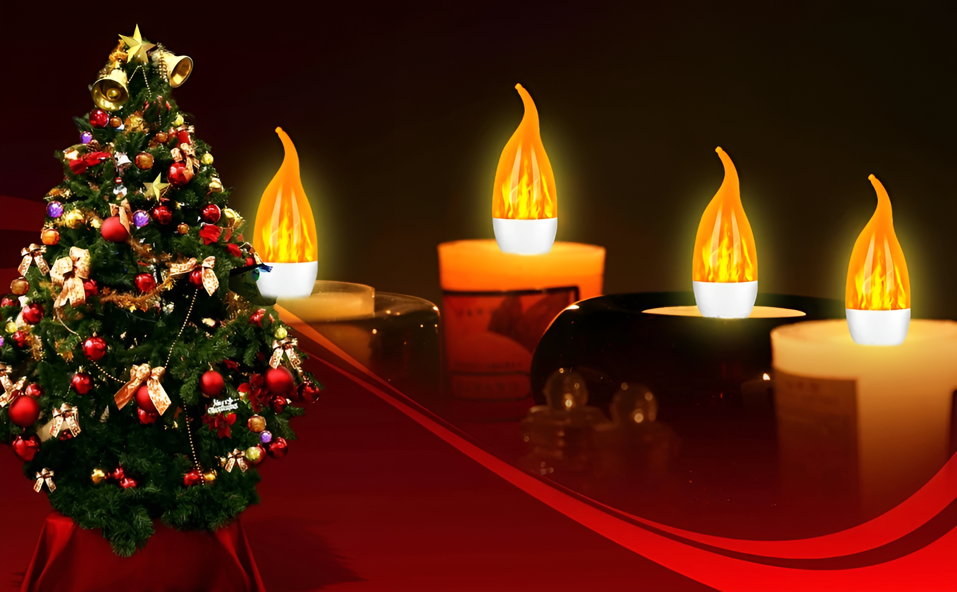 Flame Effect Lamp - 9W Simulerad Flamma Lampa
