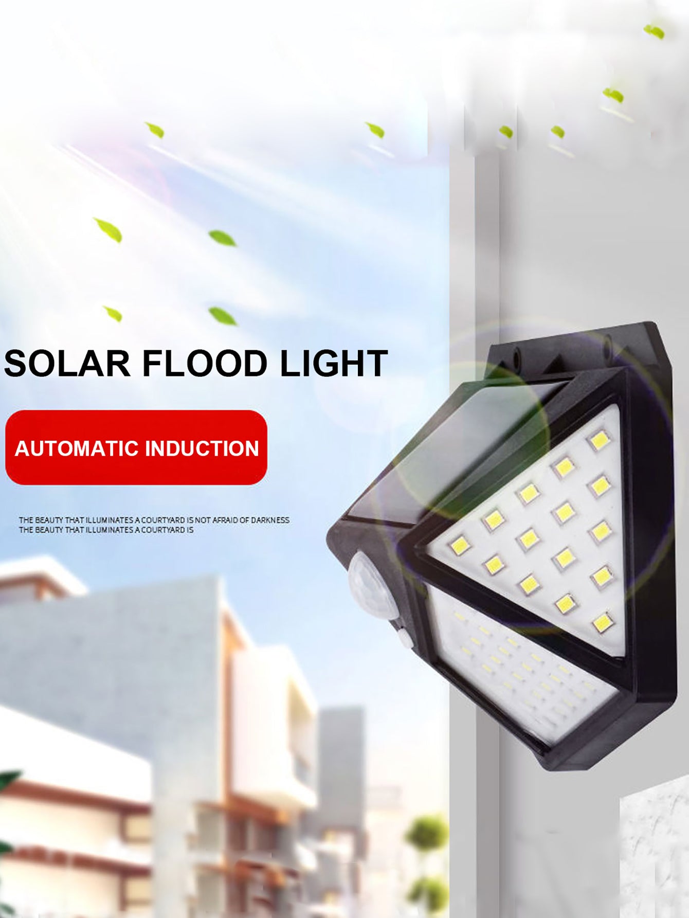 Multifunktionell Solarlampa - Vattentät LED Trädgårdsbelysning med Rörelsesensor