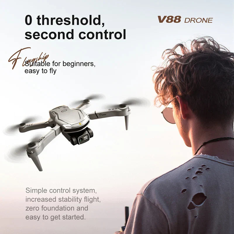 Mini V88 Drone 8K med GPS och HD-kamera - Professionell drönare för luftfotografi
