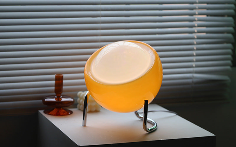Retro Glas Bordslampa - Atmosfärisk Nordisk Nattbelysning