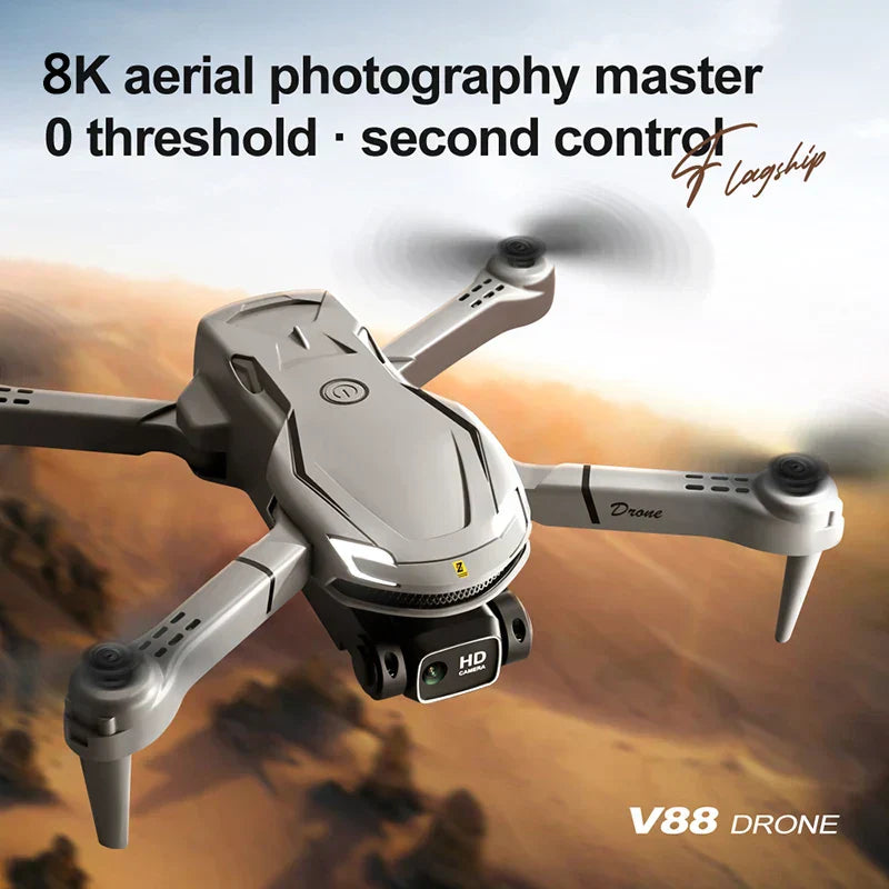 Mini V88 Drone 8K med GPS och HD-kamera - Professionell drönare för luftfotografi