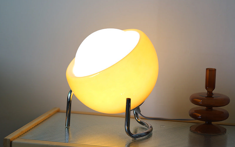 Retro Glas Bordslampa - Atmosfärisk Nordisk Nattbelysning