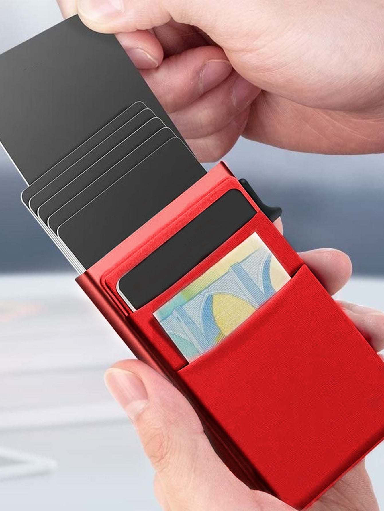 Smart RFID Kreditkortshållare - Slim Mini Metallplånbok för Män