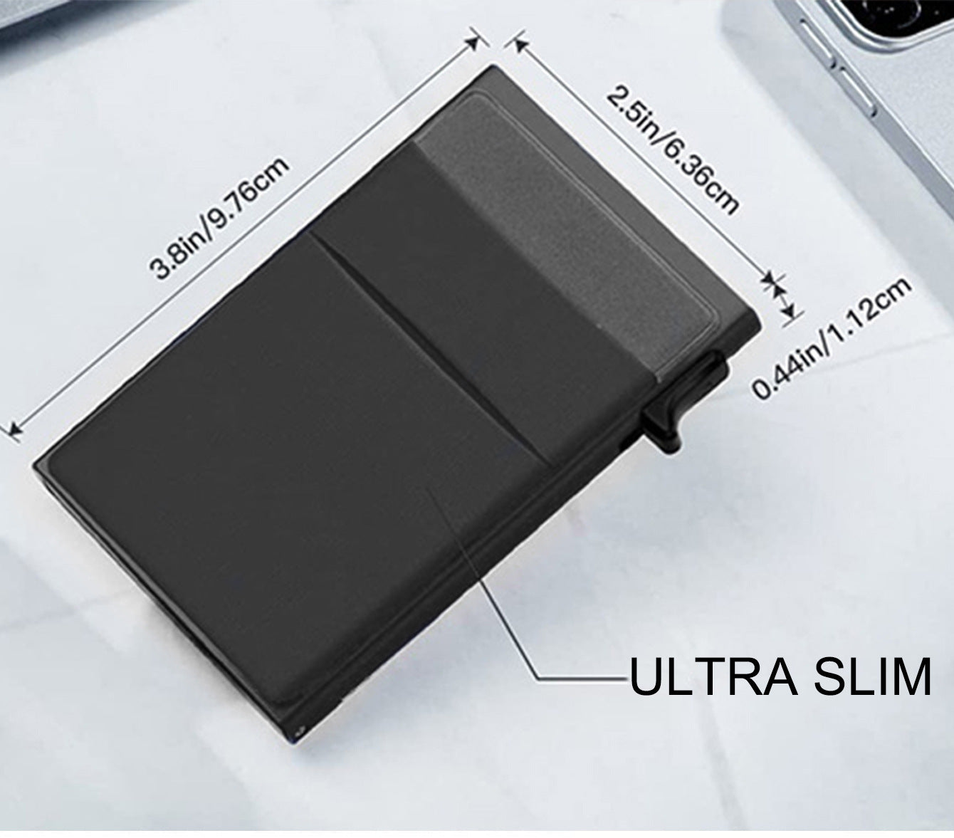 Smart RFID Kreditkortshållare - Slim Mini Metallplånbok för Män