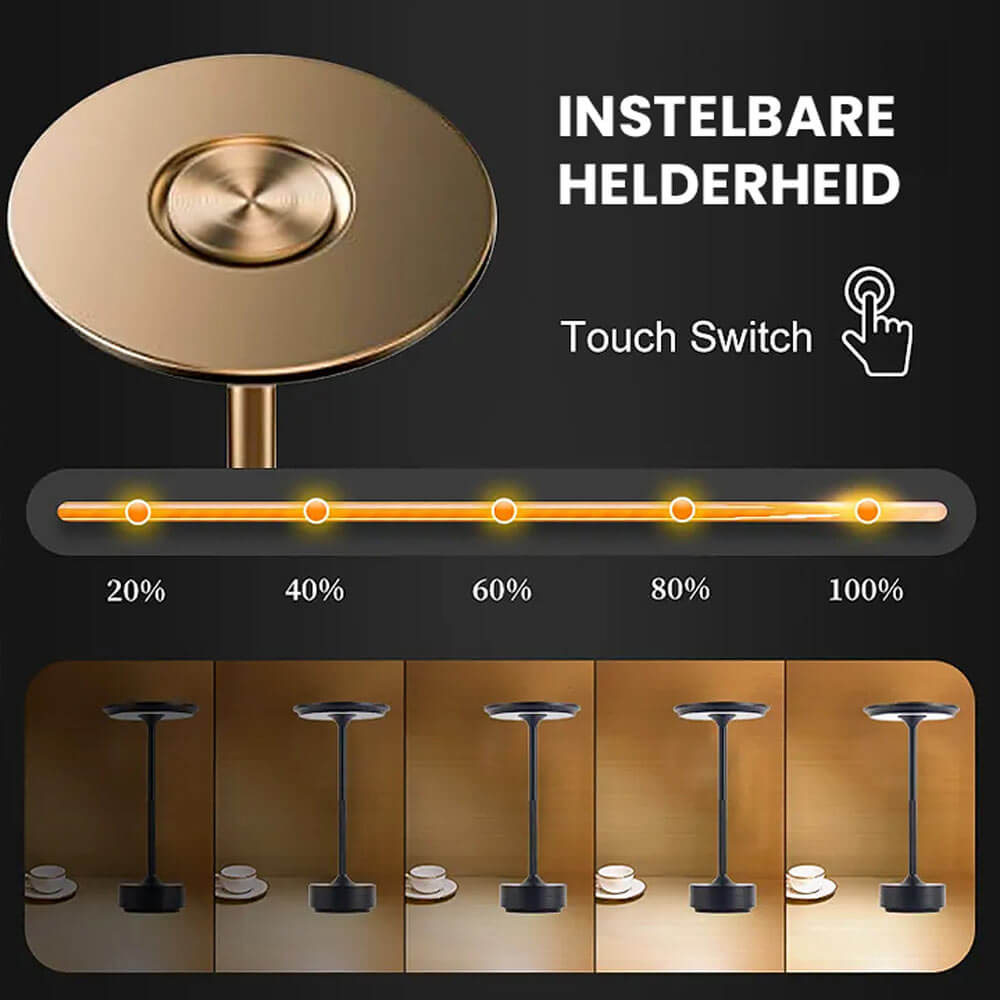 LuminLight | Trådlamp LED Bordslampa Uppladdningsbar Dimbar