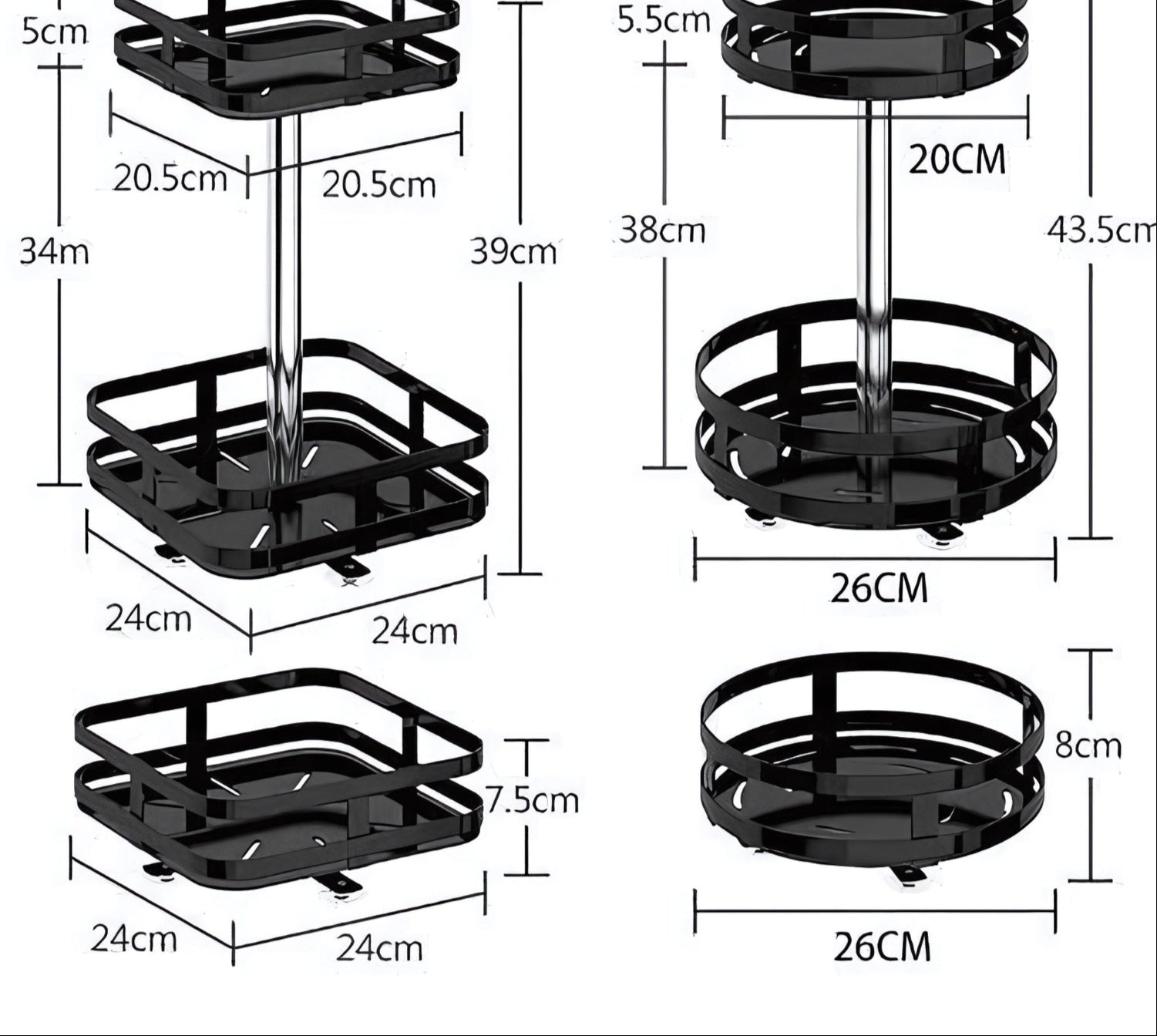 Rotationsbar Förvaringshylla - TwistRack 360°
