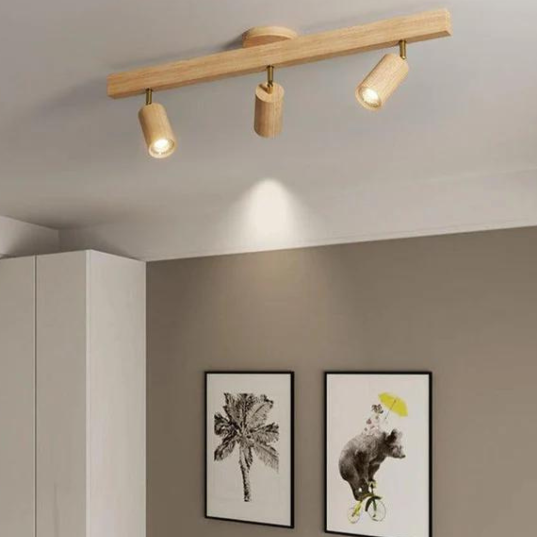 Justerbar Trä Takspotlight – EcoLux