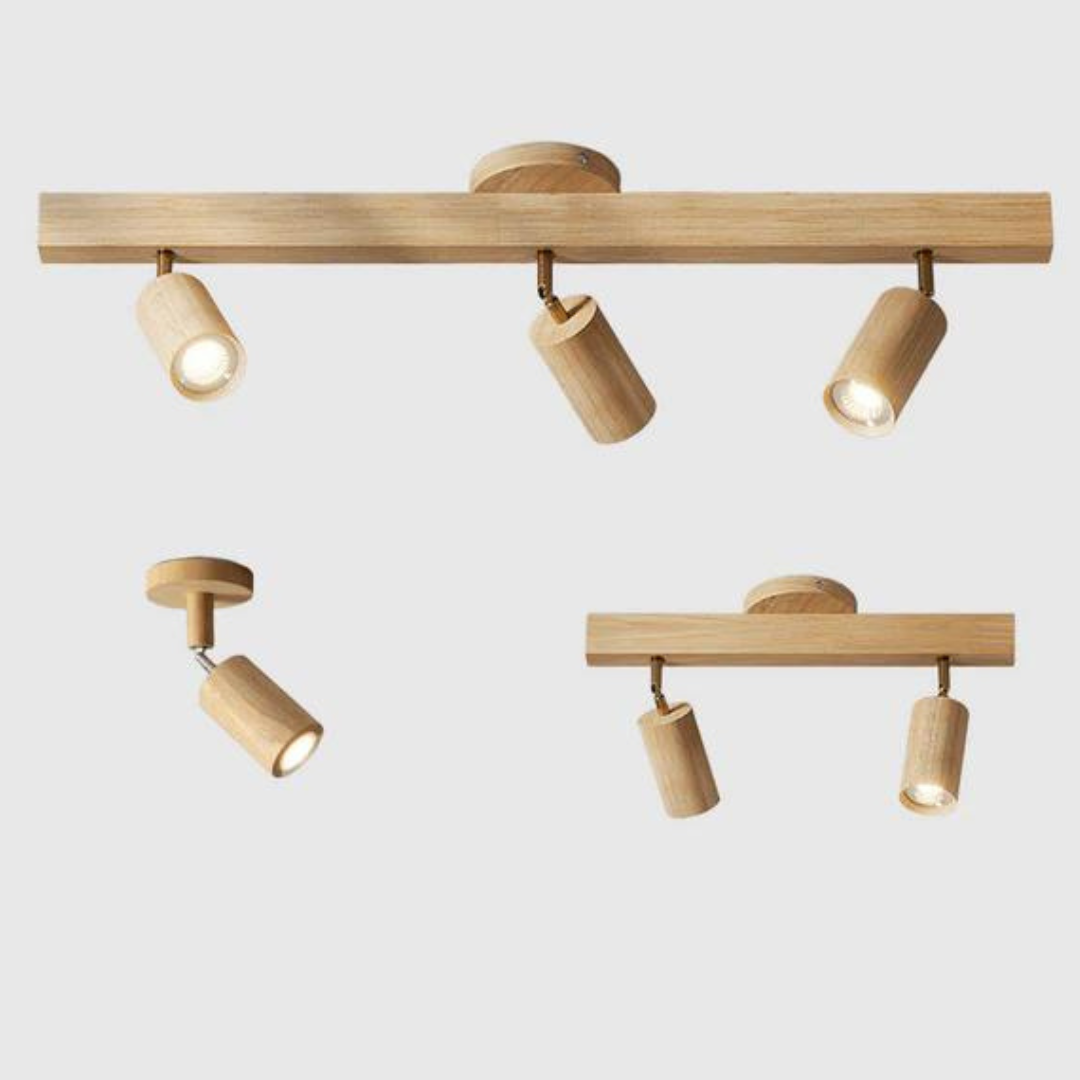 Justerbar Trä Takspotlight – EcoLux