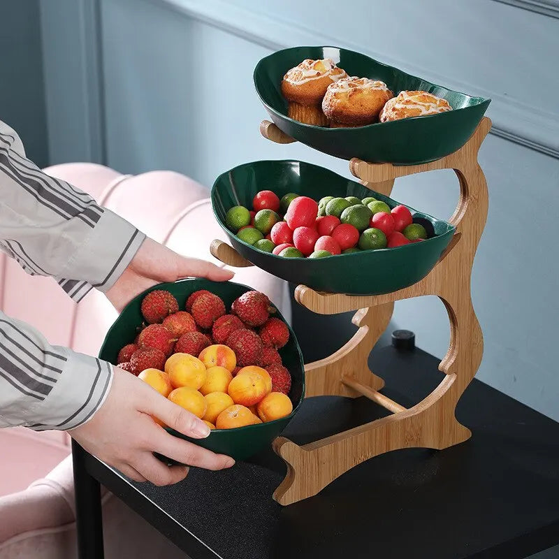 Stilren Metallfruktskål med 2 eller 3 Våningar – StackFruit